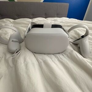 White VR Headset with Controllers